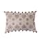Embroidery &#x26; Pom Poms Cotton Linen Lumbar Pillow